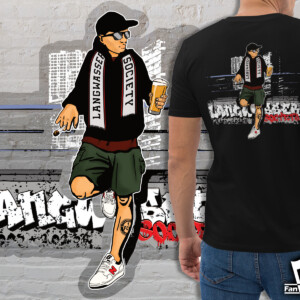 Komplett nach Kundenwunsch entworfenes und gezeichnetes Design für ein Fanclub-Shirt der Langwasser Society – umgesetzt als Auftragsarbeit von Fanbedarf.de